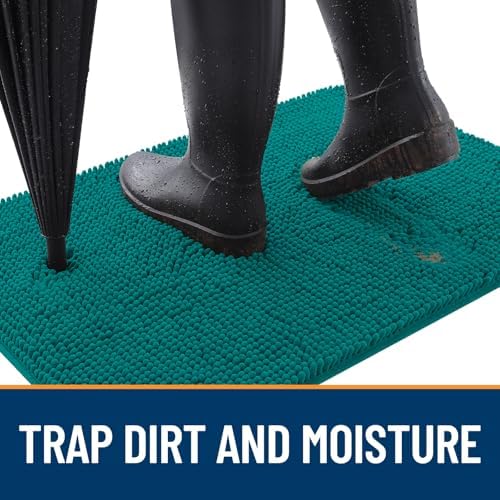 OLANLY Dog Door Mat for Muddy Paws 30x17, Super Absorbent Chenille Mud Mat - Image 2