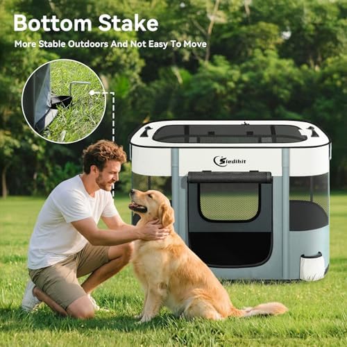 Siedihit 35" Dog Playpen, Cat Puppy Pen, Pet Portable Crate Indoor Outdoor - Image 5