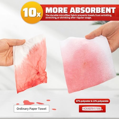 White Microfiber Cleaning Cloth, 150 Pack Shop Towels All-Purpose Cleaning Rags - Image 5