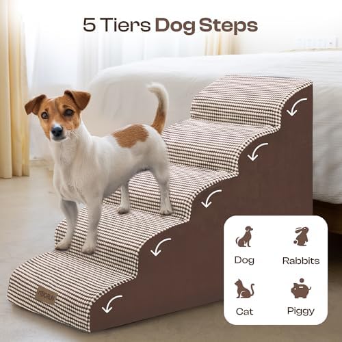 Miorun Dog Stairs for High Beds, 24.5" Foam Pet Ramp Step for Small Dogs - Image 7