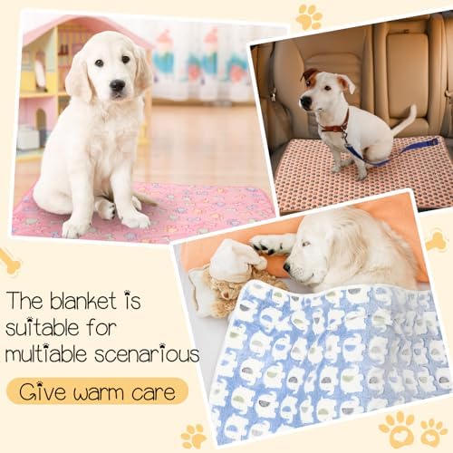 Tatuo 12 Pcs 41x30 in Puppy Dog Blankets Fleece Cat Pet Blankets Soft Warm - Image 4
