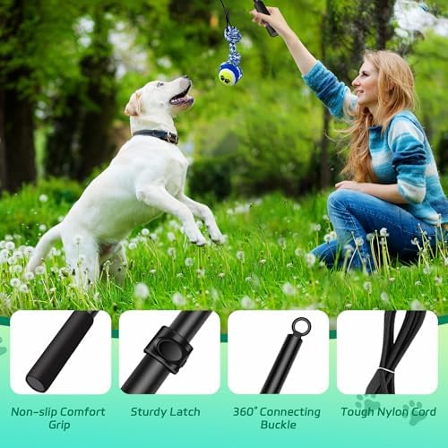 Flirt Pole for Dogs, Interactive Toys Tug-of-war for Pet, Durable Teaser Wand - Image 2