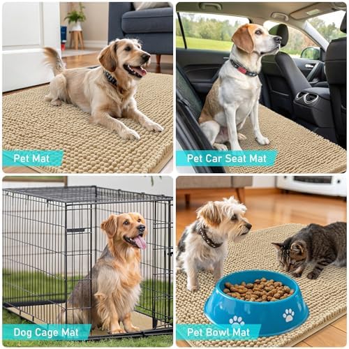OLANLY Dog Door Mat for Muddy Paws 47x20, Super Absorbent Chenille Mud Mat - Image 7