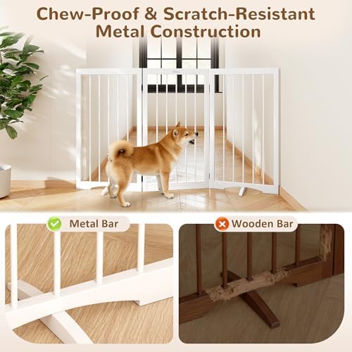 32" Extra Tall Free Standing Dog Gate Indoor, Foldable Pet Gate - Image 4