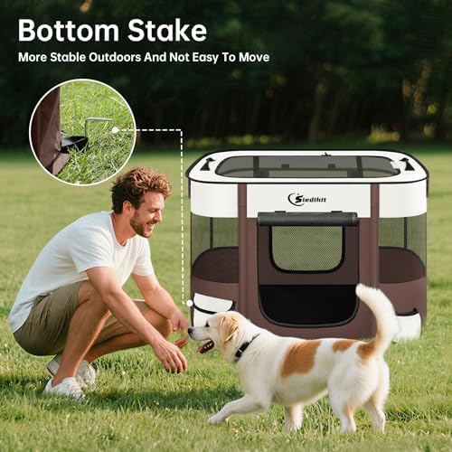 Siedihit 31" Dog Playpen, Cat Puppy Pen, Pet Portable Crate Indoor Outdoor - Image 5