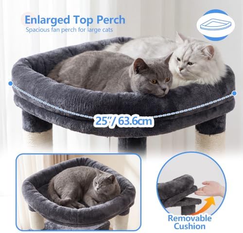 Heybly 53.1" Corner Cat Tree for Large Cats – Interactive Play HCT029G - Image 6
