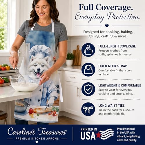 Caroline's Treasures American Eskimo The Chef Apron Cooking Kitchen Server - Image 4