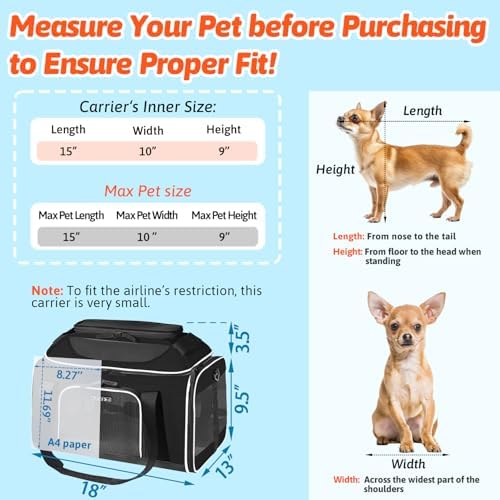 Petskd Top-Expandable Small Pet Carrier 18"x13"x9.5" Airline Approved - Image 3
