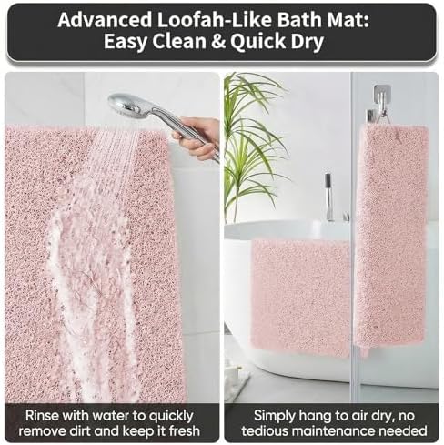Shower Mat Non Slip, 16 x 24 Inch, Soft PVC Loofah Bath Mats - Image 6