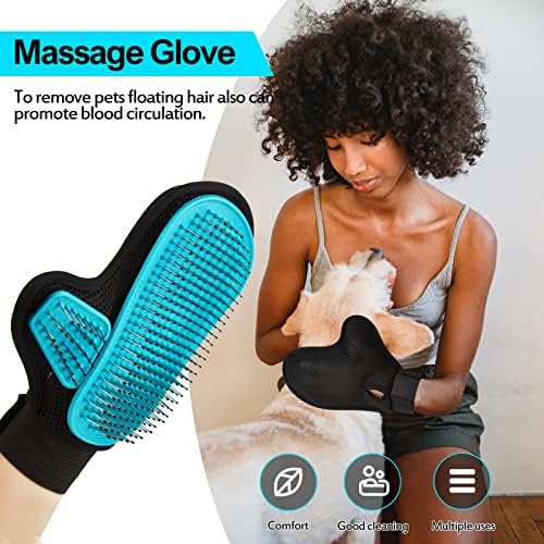 2025 Pet Grooming Glove with Tipped Pin Brush, Special Design Deshedding Glove - Image 5