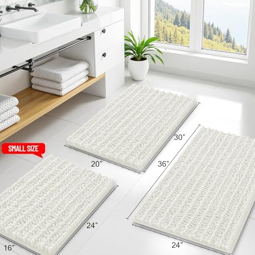Smiry Bathroom Rugs 30X20, Extra Soft Rubber Backing Chenille Bath Mats - Image 2
