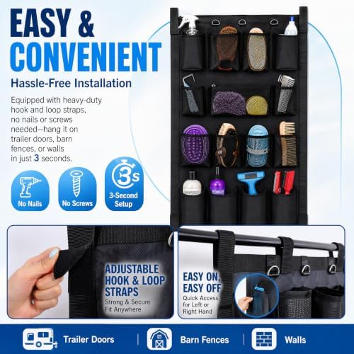 Horse Trailer Grooming Bag, Horse Door Caddy, Farm Tool Storage Bag - Image 4