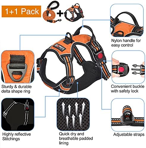 tobeDRI No Pull Dog Harness Adjustable Reflective Oxford Easy Control Medium - Image 3