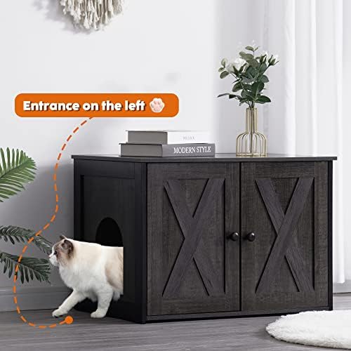 DWANTON Cat Litter Box Enclosure, Hidden Litter Box Furniture, 27.6 Inches - Image 3