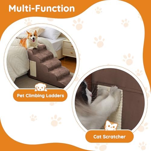 Ahpmeoa Dog Stairs for Small Dogs 22.6" H, Dog Ramp for Bed - Image 5