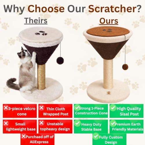 CasaMila Espresso Martini Cat Scratcher 20", Cat Scratching Post, Cat - Image 3