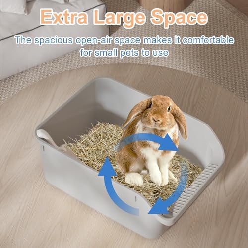 Rabbit Litter Box with Low Entry, High Back Splash Guard - Image 3