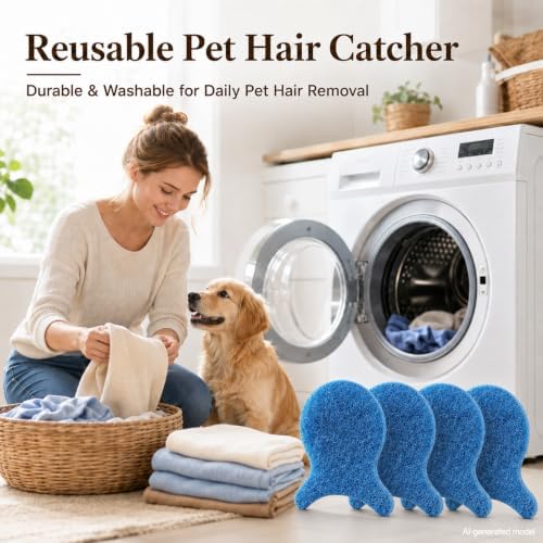 Pet Hair Remover for Laundry, 4 Pack Reusable Dog & Cat Hair Remover - Image 3