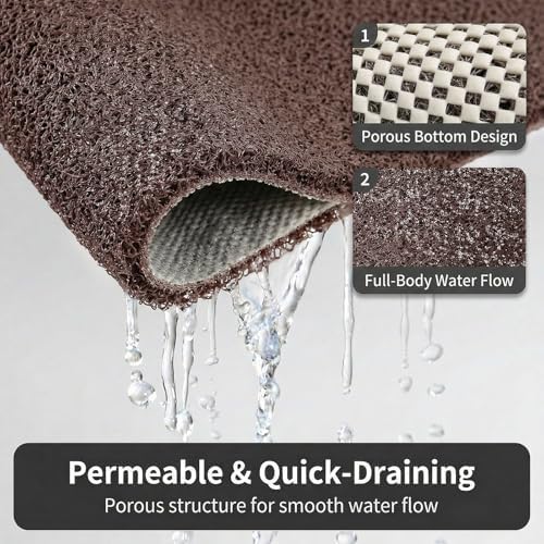 Shower Mat Non Slip, 16 x 24 Inch, Soft PVC Loofah Bath Mats - Image 4