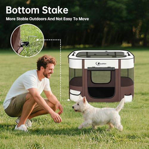 Siedihit 28" Dog Playpen, Cat Puppy Pen, Pet Portable Crate Indoor Outdoor - Image 4