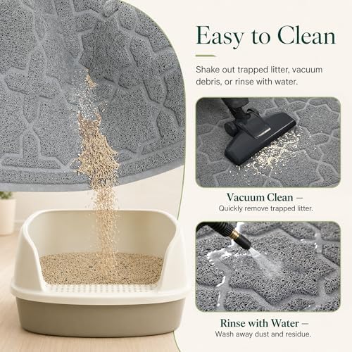 Yimobra Cat Litter Mat, Waterproof Litter Trapping Mat, Dark Grey - Image 5