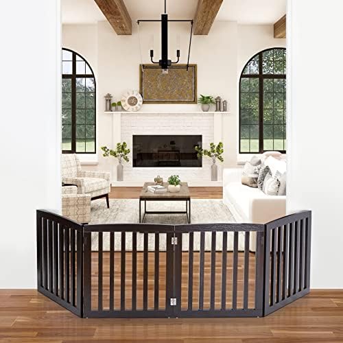 Dog Gate Pet Gate Indoor for Stairs Doorways 82x24 Inch 4 Panels Dog Fence - Image 2