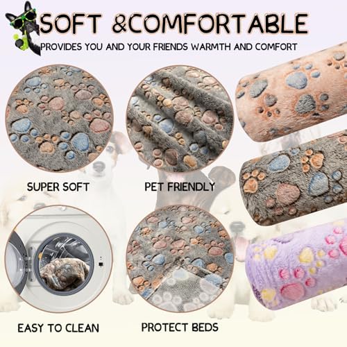 Rezutan Blanket for Large Dogs & Cats Soft Reversible Cute Paw 40"x31" - Image 7
