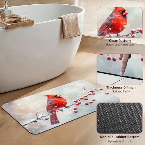Bath Mat, Quick-Drying Non-Slip Rubber Bath Mats Absorbent Diatomaceous Earth - Image 4