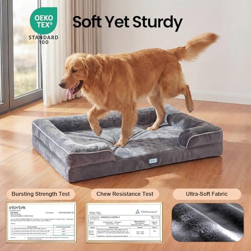 OhGeni Orthopedic Extra Large Dog Bed Couch, Memory Foam - Image 5