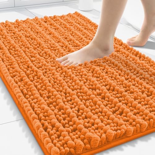 Smiry Bathroom Rugs 30X20, Extra Soft Rubber Backing Chenille Bath Mats by Smiry