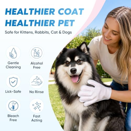 VISCOO 60Pcs Pet Glove Wipes for Dogs & Cats, Pet Cleaning Gloves, Dog Wipes - Image 3