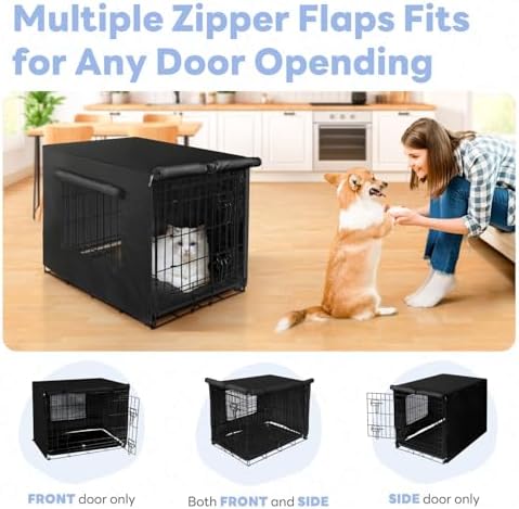 Seiyierr Dog Crate Cover for 42" Large Wire Dog Cage, Dog Kennel Cover - Image 2