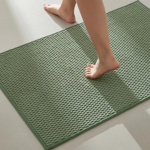 TYUU Bathroom Rugs Non Slip Washable, Super Absorbent Thin Bath Mat Quick Dry by TYUU
