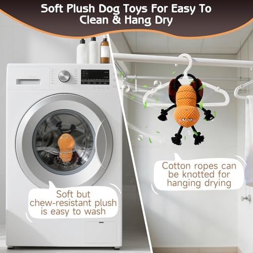 Yipetor Cockroach Squeaky Dog Toy, Puppy Rope Chew Toy - Image 5