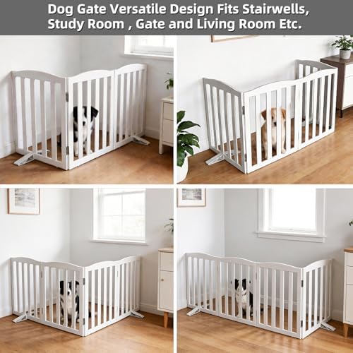 Freestanding Dog Gate Indoor, Doggie Gate Foldable Dog Gates - Image 4