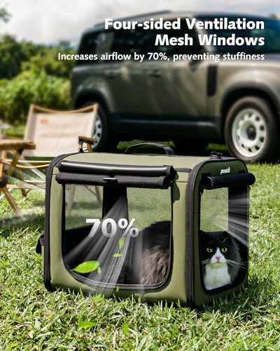 Dog Car Carrier Light Weight 19.7×16.9×14.8in, Foldable Dog Carrier - Image 6