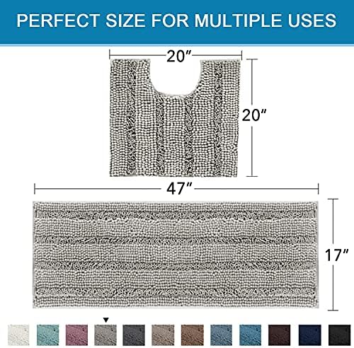 H.VERSAILTEX Bathroom Rugs Bath Rug Set 2 Piece Bathroom Contour Rug Toilet Mat - Image 2