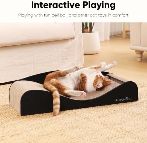 FUKUMARU Cardboard Cat Scratcher Bed, Extra Large 29.1 Inch Cat Scratch Pad - Image 6