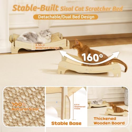 Sisal Cat Scratchers for Indoor Cats, Cat Bed, 23.6 in-Double Layer - Image 3