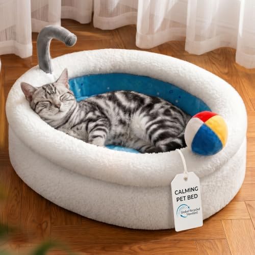 Bathtub Cat Bed, Calming Small Dog Bed 22in by Mellownido