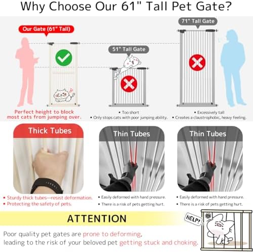 Lumizone 61.02" Extra Tall Pet Gate - Image 3