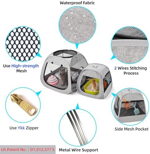 Tenrai Portable Cat Playpen, Trapezoidal Design - Image 6