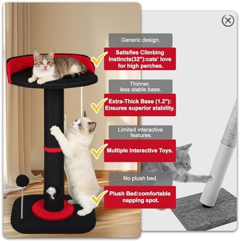 Tall Cat Scratching Post for Indoor Cats, Sisal Scratching Post - Image 4