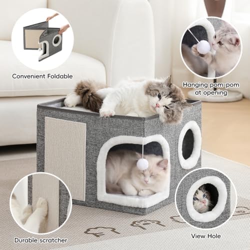 Cat Beds for Indoor Cats, Large Kitten Bed - Image 3