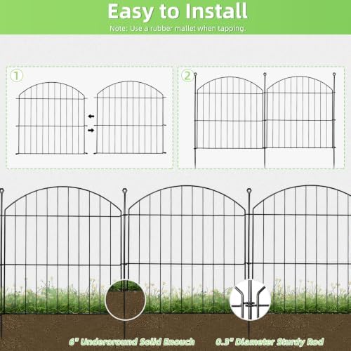 Decorative Garden Fence, 24in x 10ft No Dig Fence - Image 3