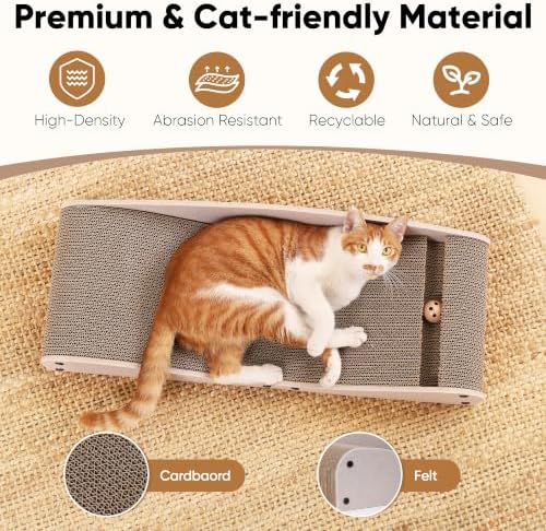 FUKUMARU Cardboard Cat Scratcher Bed, Extra Large 29.1 Inch Cat Scratch Pad - Image 4