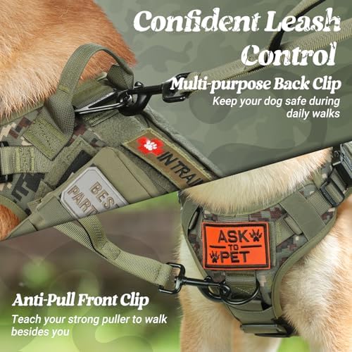 rabbitgoo Tactical Dog Harness for Medium, Heavy Duty Military No Pull Vest - Image 2