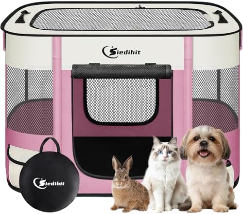 Siedihit 28" Dog Playpen, Cat Puppy Pen, Pet Portable Crate Indoor Outdoor by Siedihit