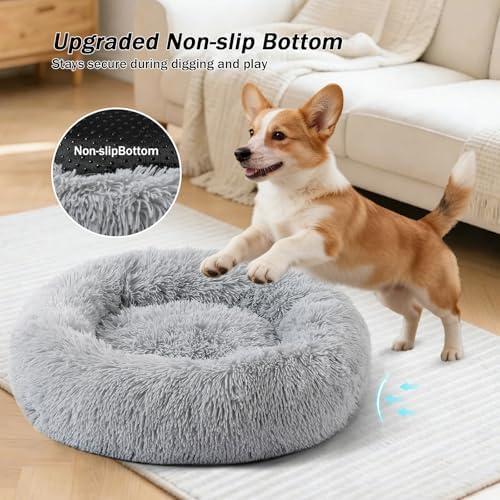NOYAL Donut Dog Bed for Small Medium Pets, Plush Calming Faux Fur - Image 3