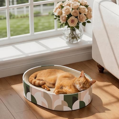 Conlun Oval Cat Scratcher Bed | Scratching Bowl Lounge by Conlun